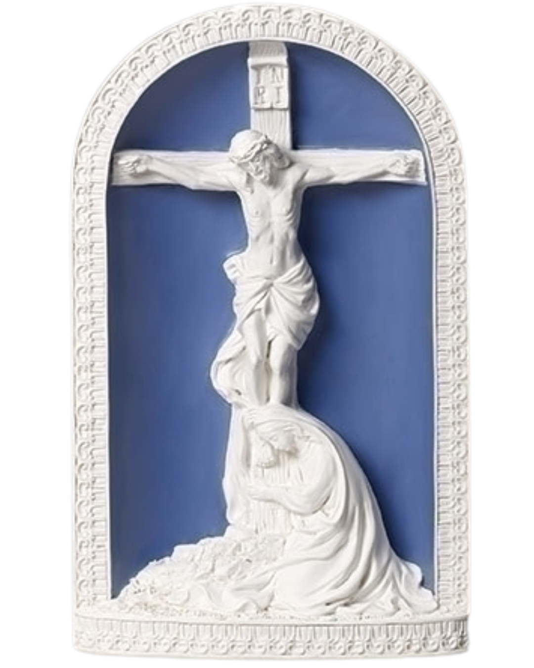 Mary weeps at the Crucifix