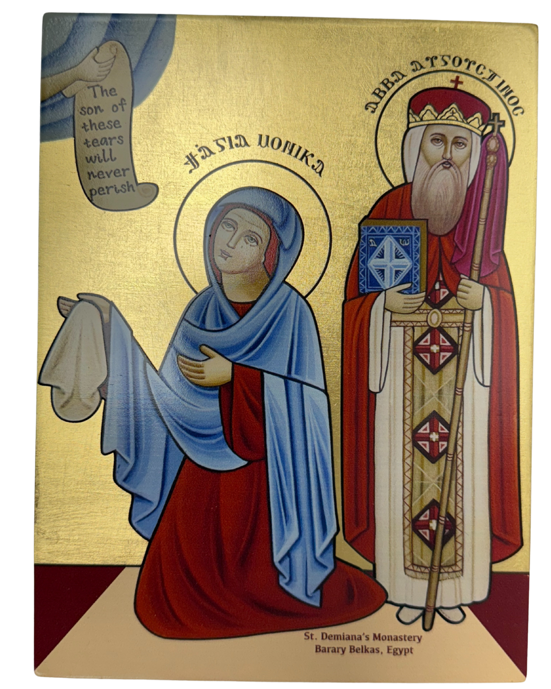 Coptic icon of Saint Augustine and Saint Monica