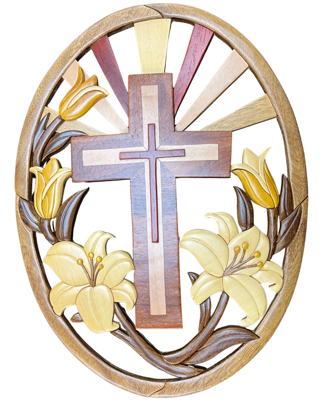 Cross and Flowers Wall Decor