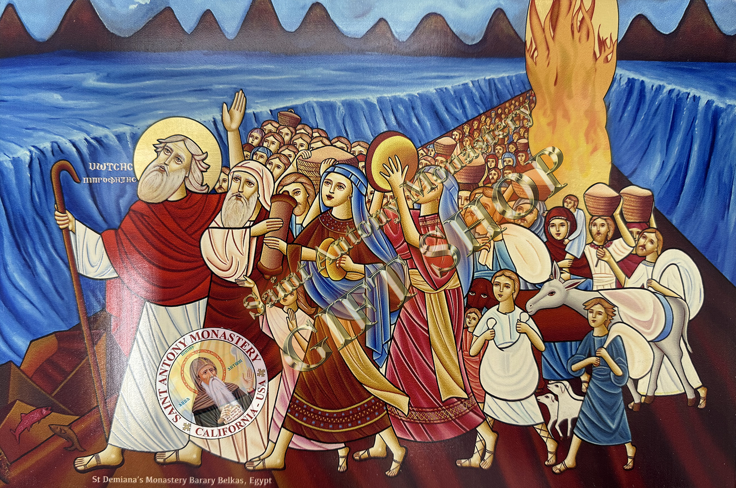 Coptic Icon of The Crossing the Red Sea