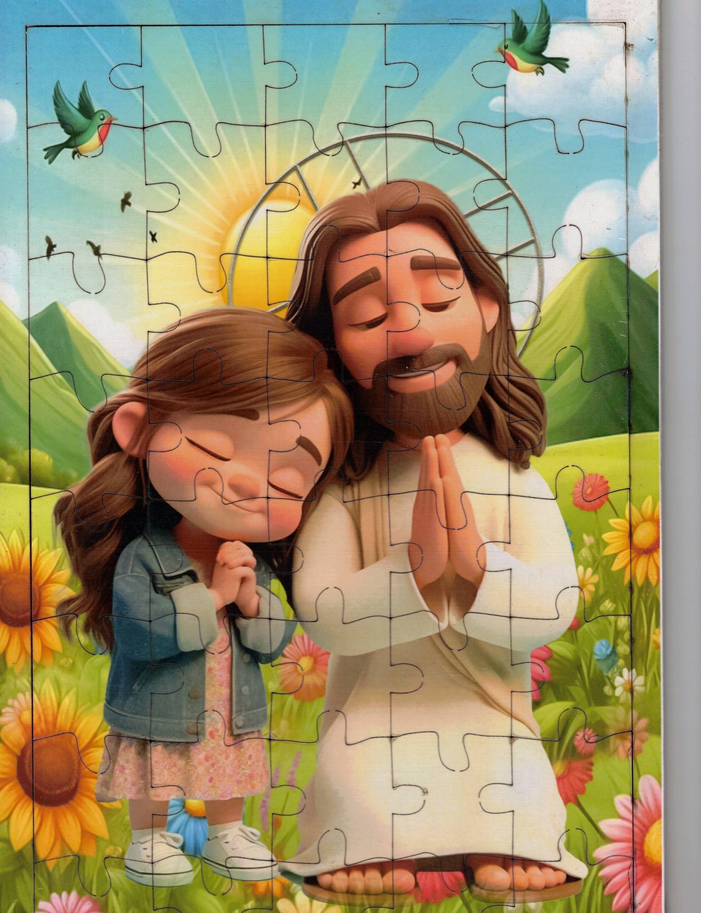 Jesus Praying with a Little Girl- Puzzles