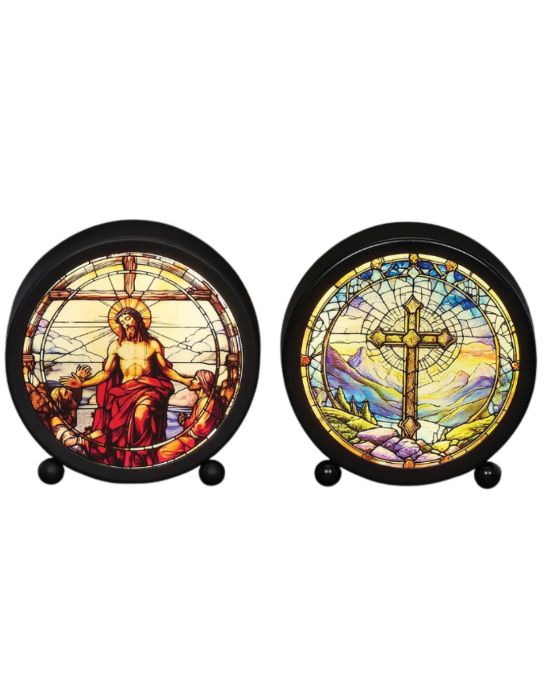 LED 2A Cross Stained Glass Plaque