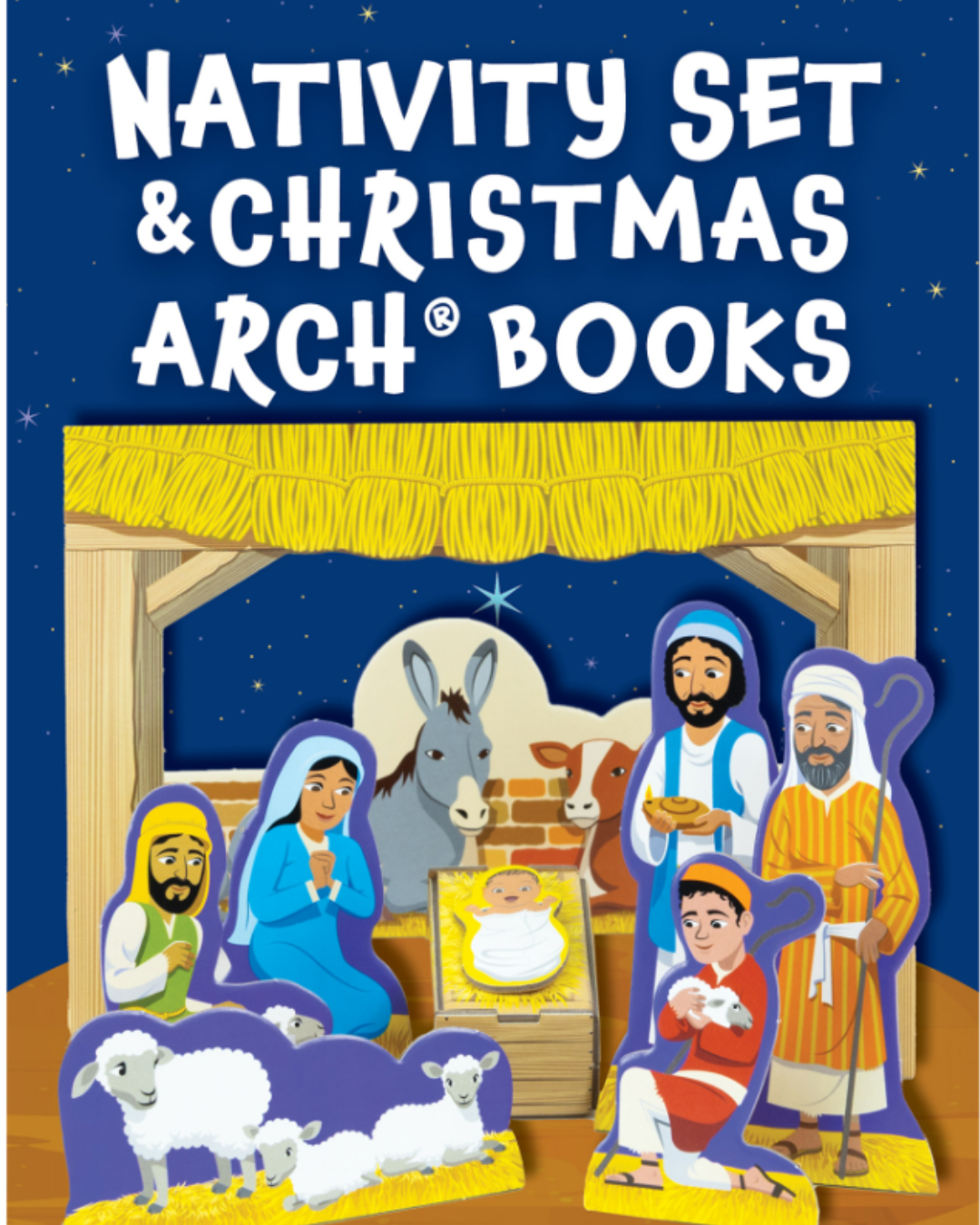 Nativity Set with Christmas Arch Books