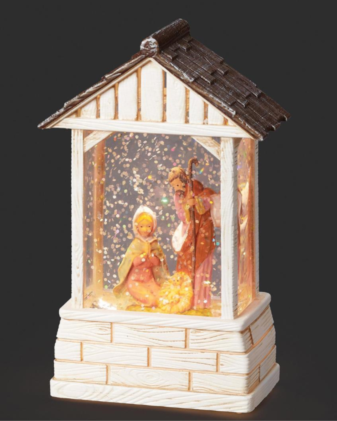 LED Holy Family Stable Mini Dome