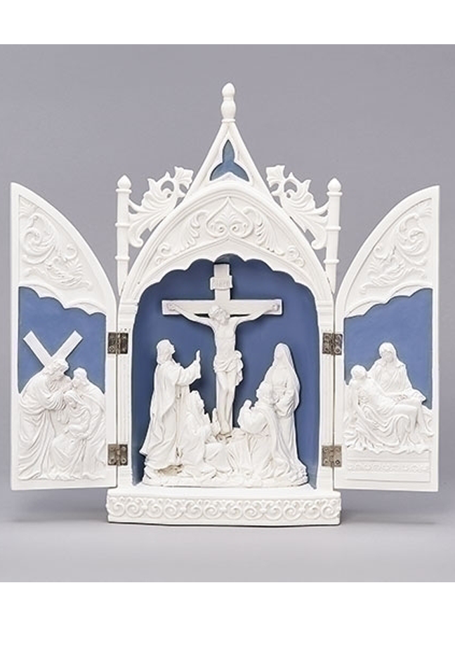 TRIPTYCH W/CRUCIFIXION DELLA ROBBIA