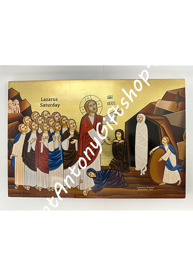Coptic Icon of Raising Lazarus from the Dead