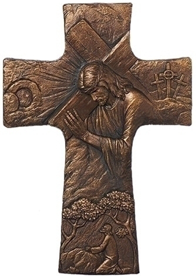 CHRIST CARRYING CROSS WALL CROSS