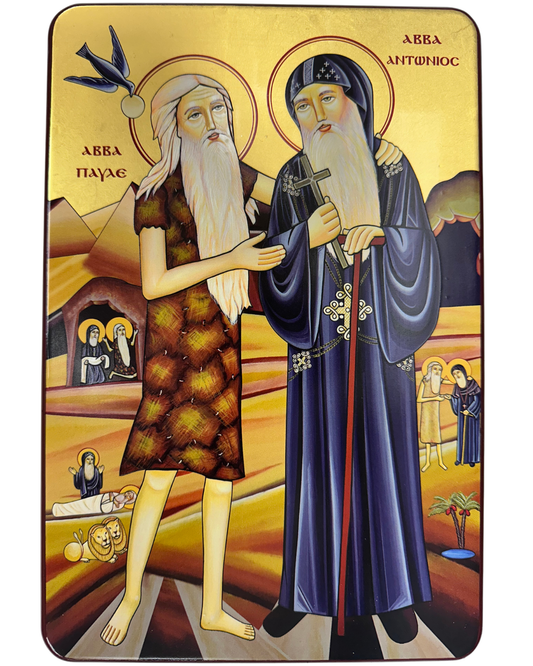 Coptic Icon of Saint Antony & Saint Paul