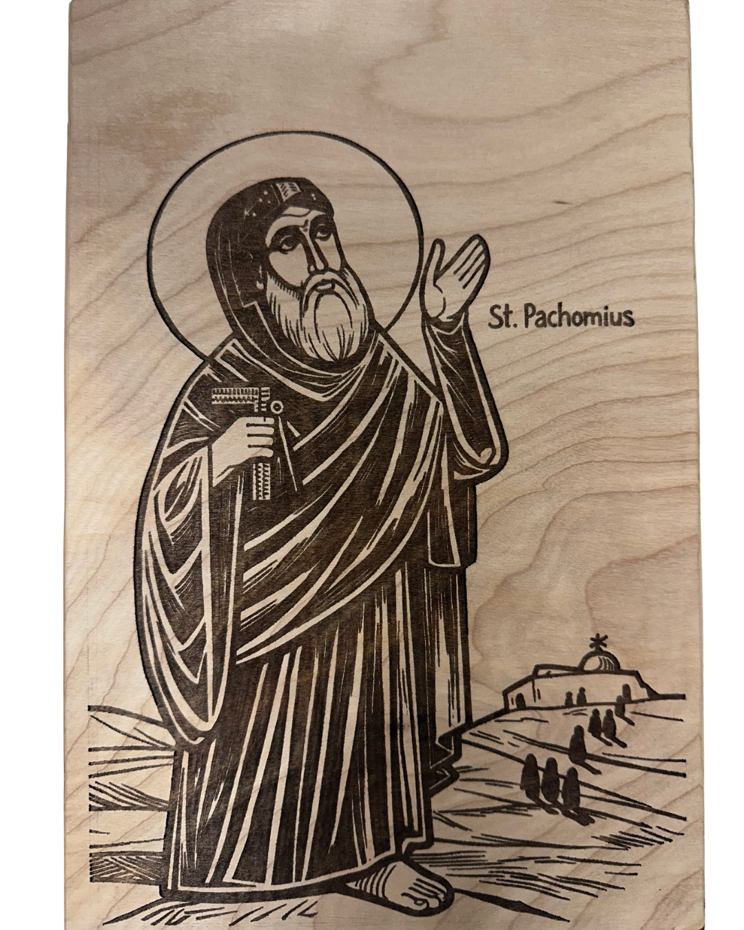 Saint Pachomius Wood Burning