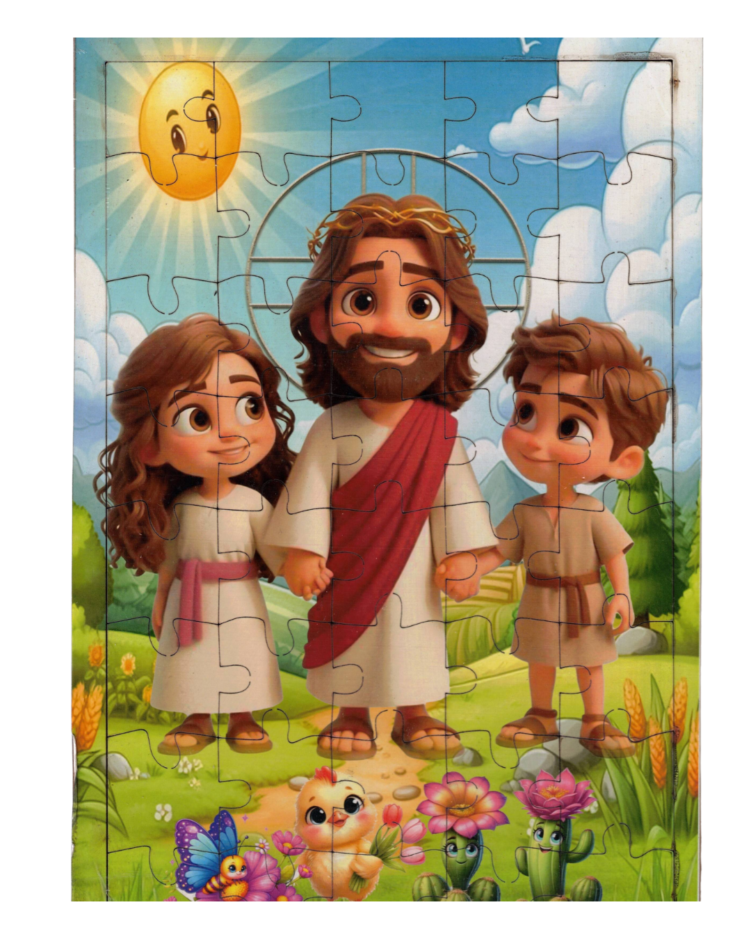 Jesus Holding Kids Hands- Puzzle
