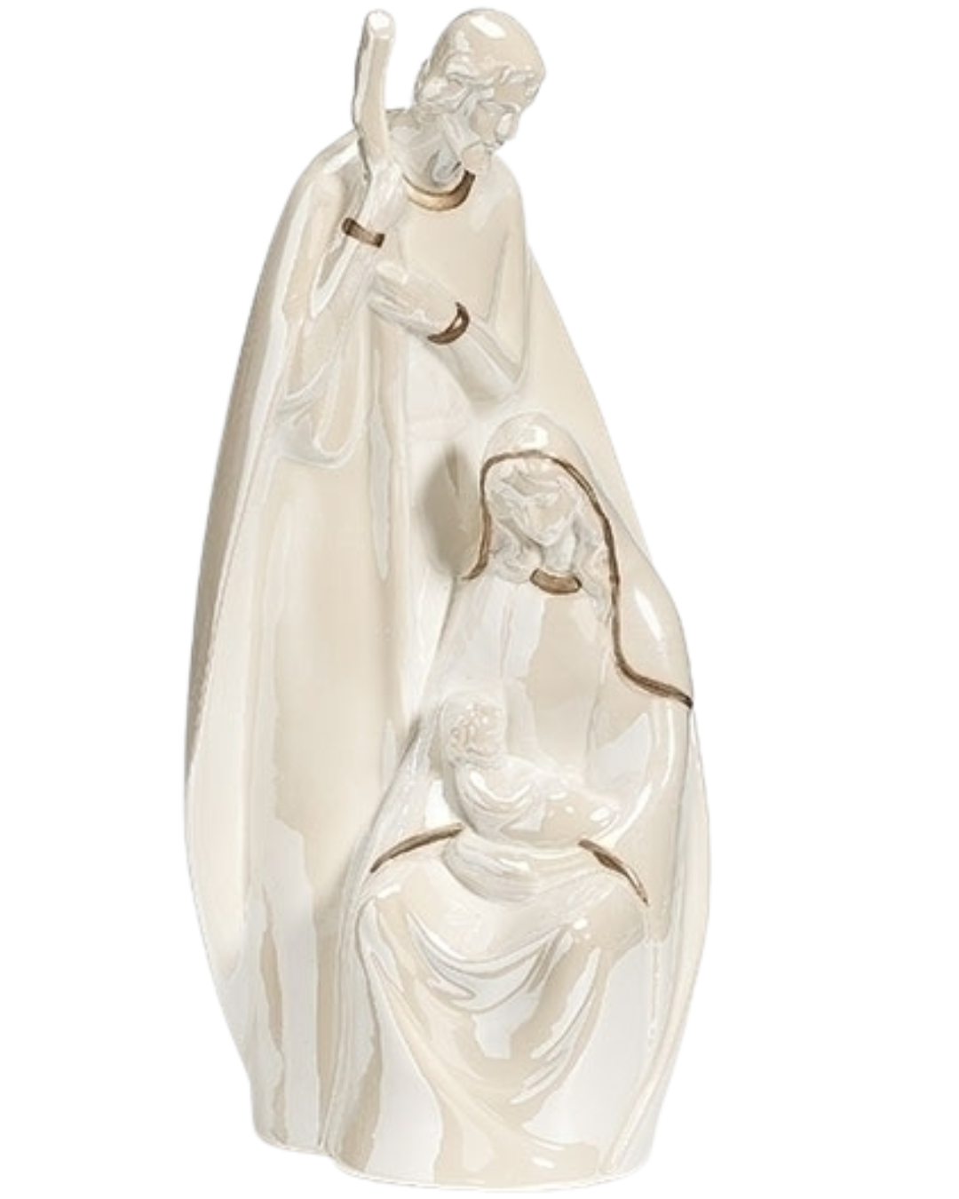HOLY FAMILY IRIDESCENT & GOLD FIGURE