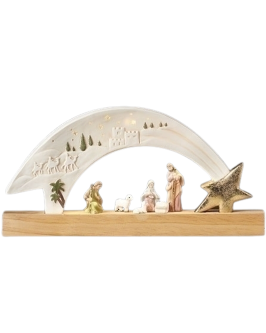 Lighted Shooting Star Arch Nativity