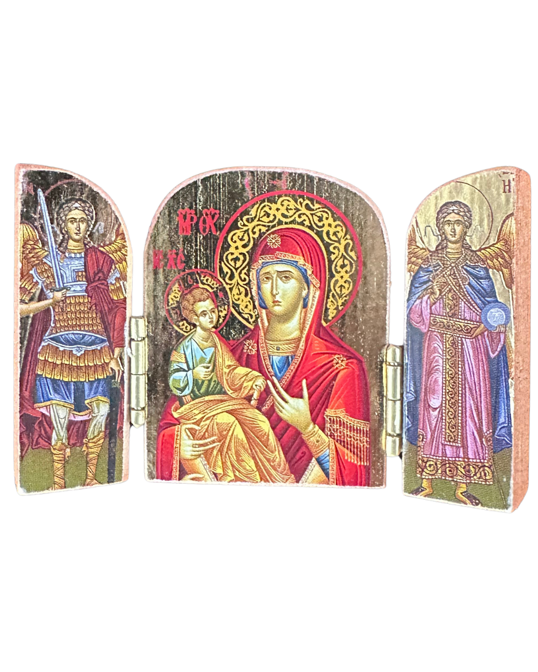 Greek Icon St. Mary Triptych style 3