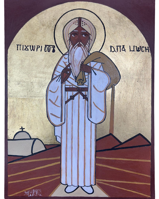 Coptic Icon handmade St. Moses the Strong