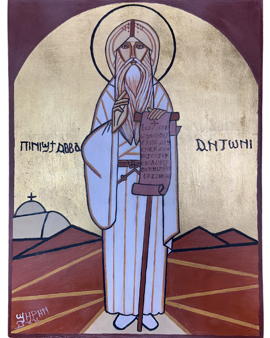 Coptic Icon handmade St. Antony