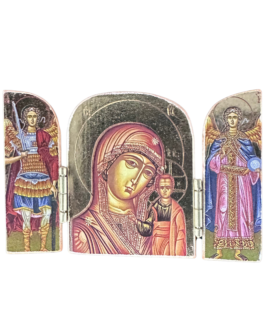 Greek Icon St. Mary Triptych style 4
