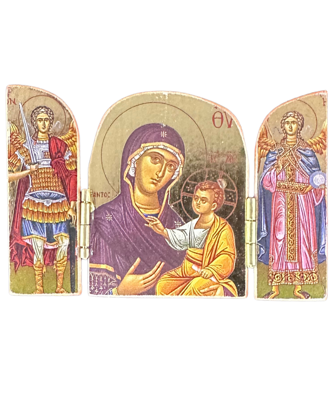 Greek Icon St. Mary Triptych style 5