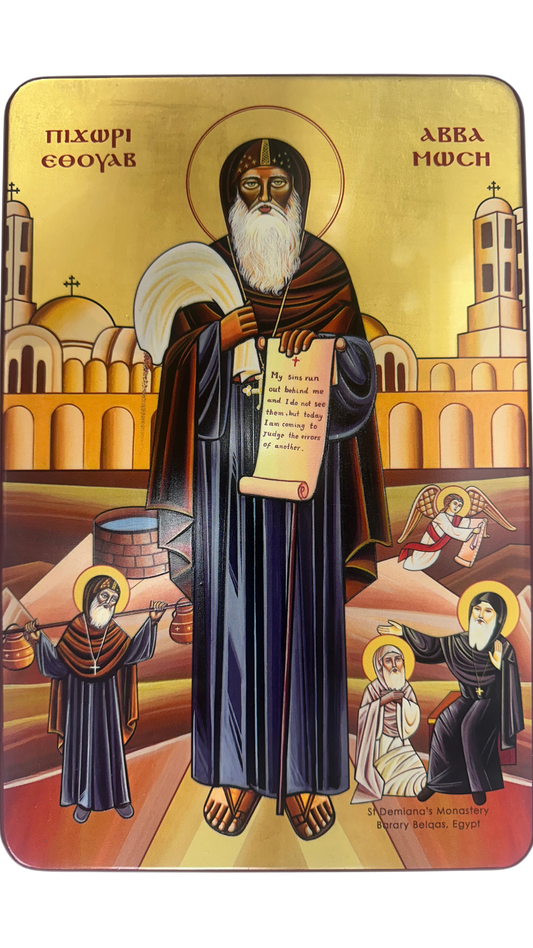 Coptic Icon Saint Moses the strong