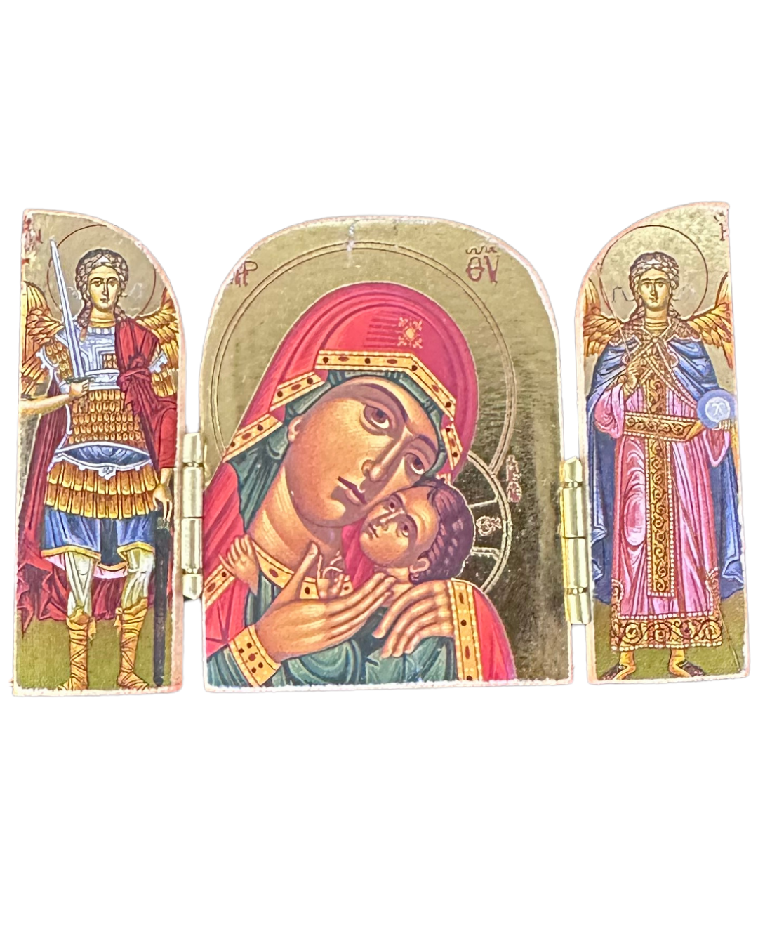 Greek Icon St. Mary Triptych style 8