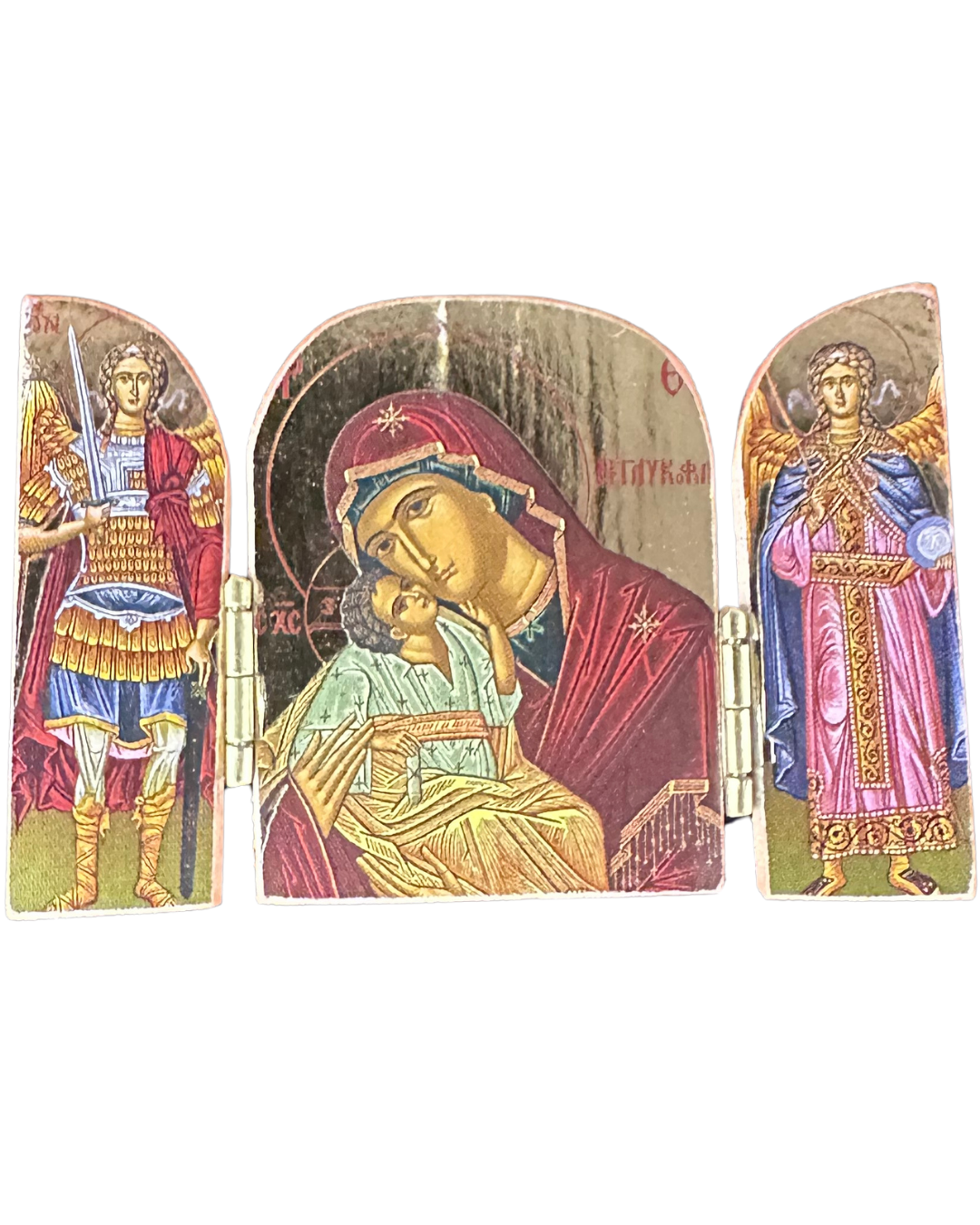 Greek Icon St. Mary Triptych style 9