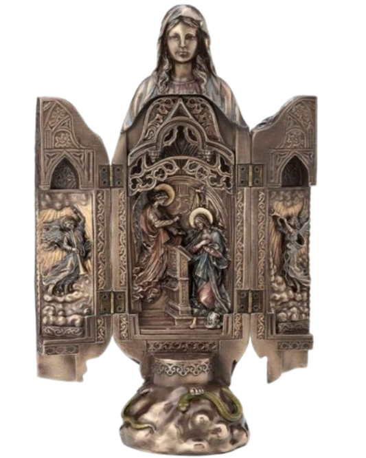 Lady Of Grace Polyptych Sculpture Of Annunciation