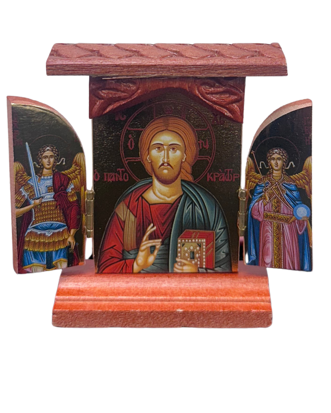 Greek Icon Christ Pantocrator Triptych Icon