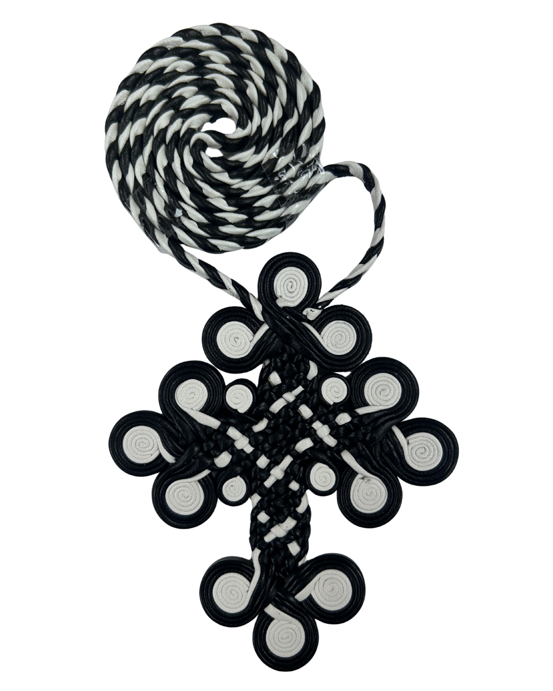 Coptic Leather Cross Necklace (Style IX)