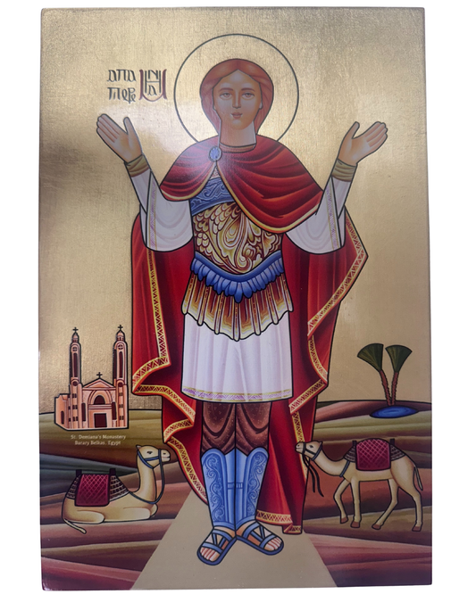 Coptic Icon of Saint Mina style II