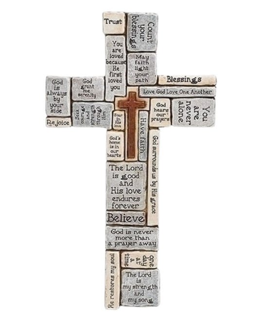 16"H CROSSWORD WALL CROSS