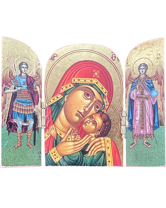 Geek Icon Greek Icon St. Mary Triptych style 3