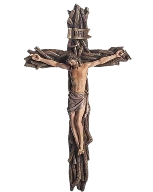 Woven Branch Crucifix