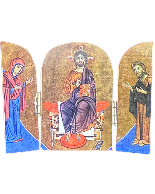 Greek Icon Christ Pantocrator Triptych style 1