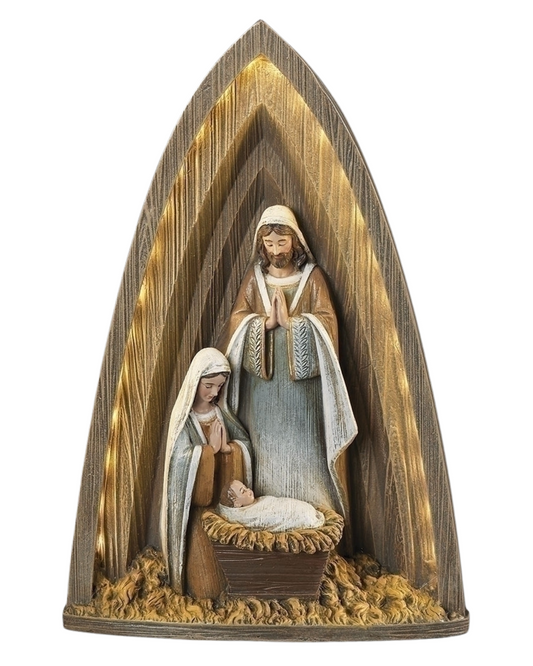 LIGHTED LAYERED HOLY FAMLY