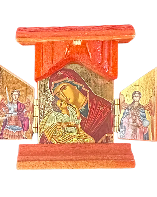 Greek Icon St. Mary Triptych style 2