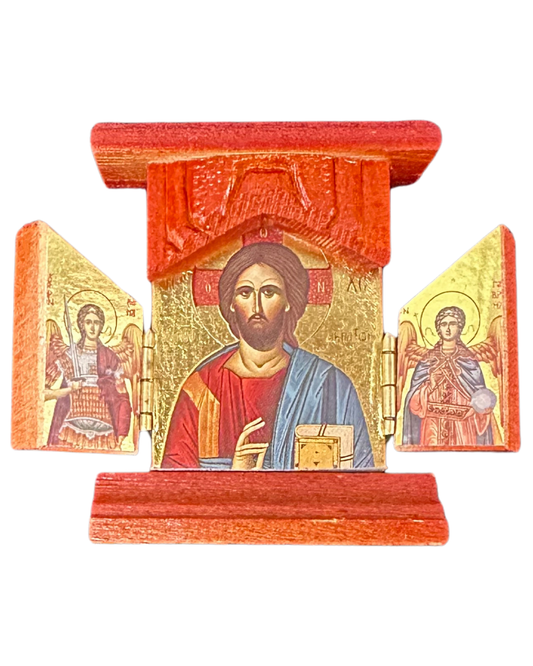 Greek Icon Christ Pantocrator Triptych Icon style 3