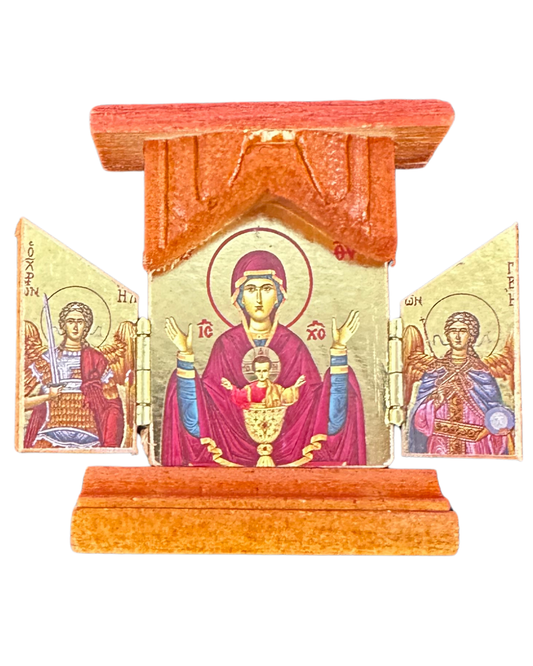 Greek Icon St. Mary Triptych style 5
