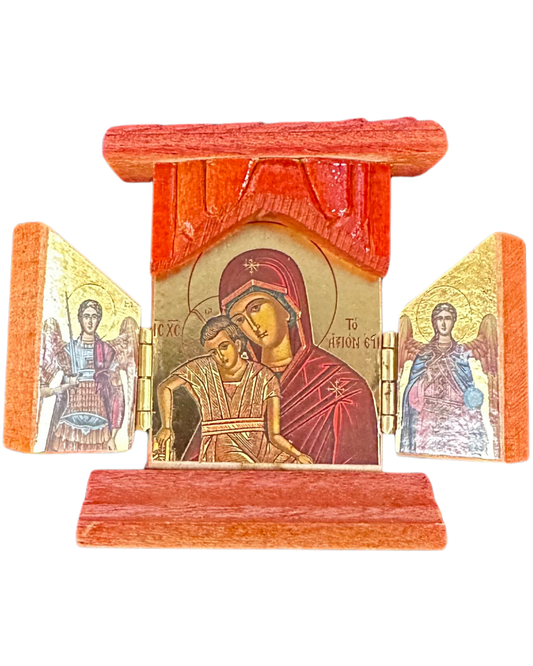 Greek Icon St. Mary Triptych style 6