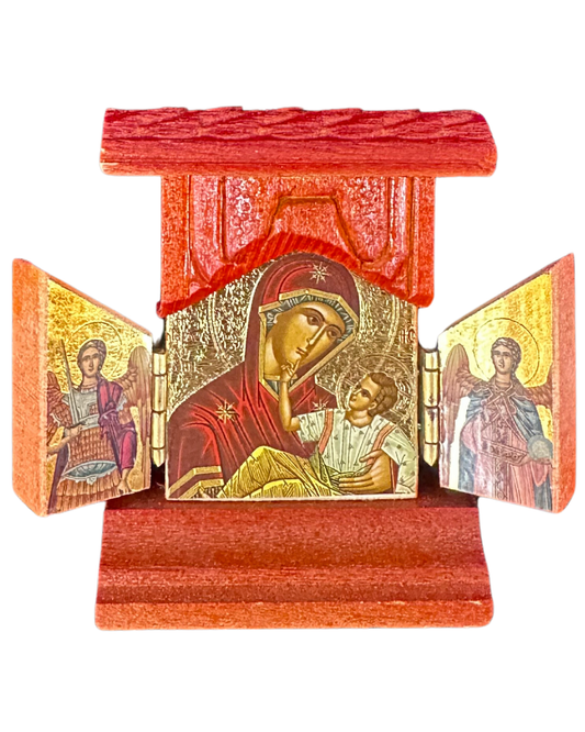 Greek Icon St. Mary Triptych style 7