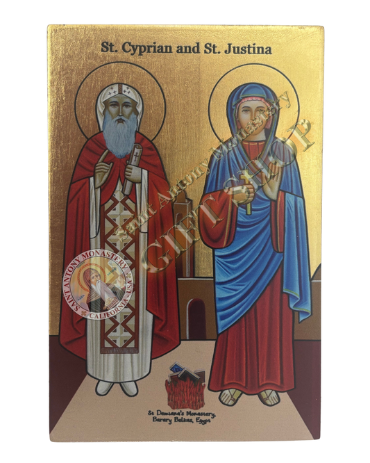Coptic Icon of Saint Cyprian and Saint Justina