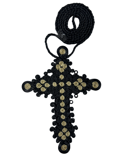 Coptic Leather Cross Necklace (Style VII)