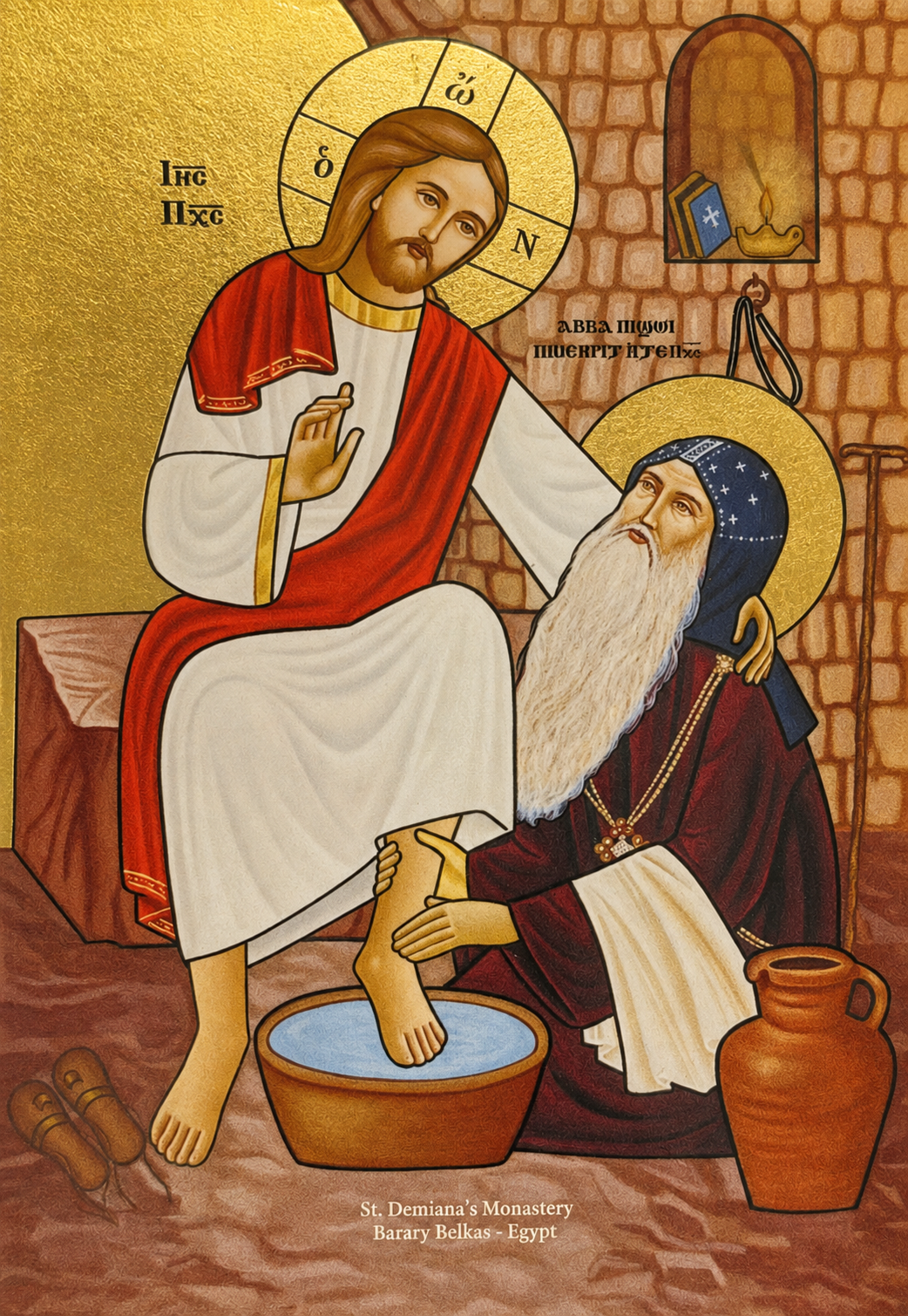 Coptic Icon of Saint Bishoy Style II