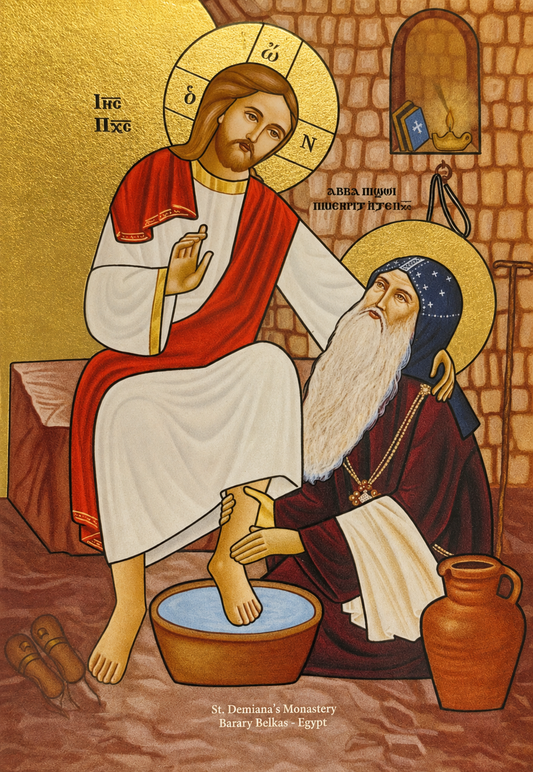 Coptic Icon of Saint Bishoy Style II