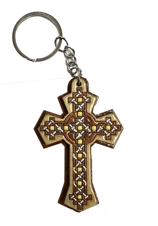 Handmade Coptic Cross Keychain