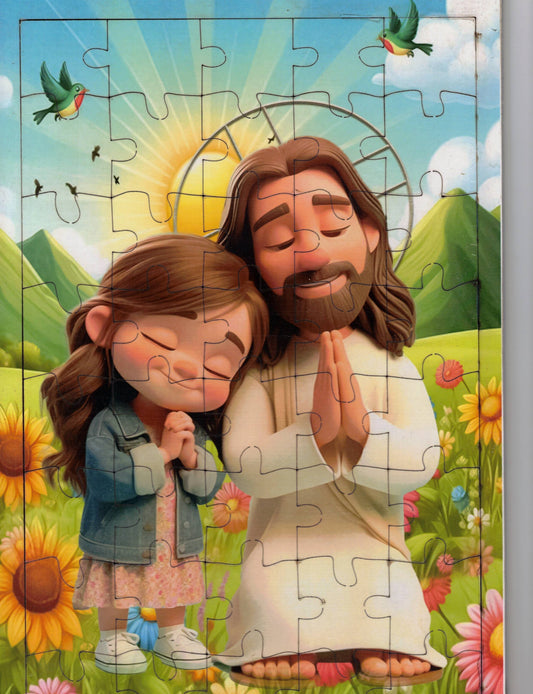 Jesus Praying with a Little Girl- Puzzles