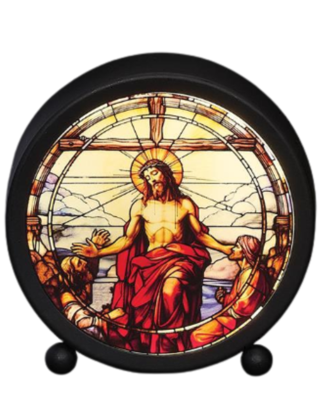 LED 2A Cross Stained Glass Plaque