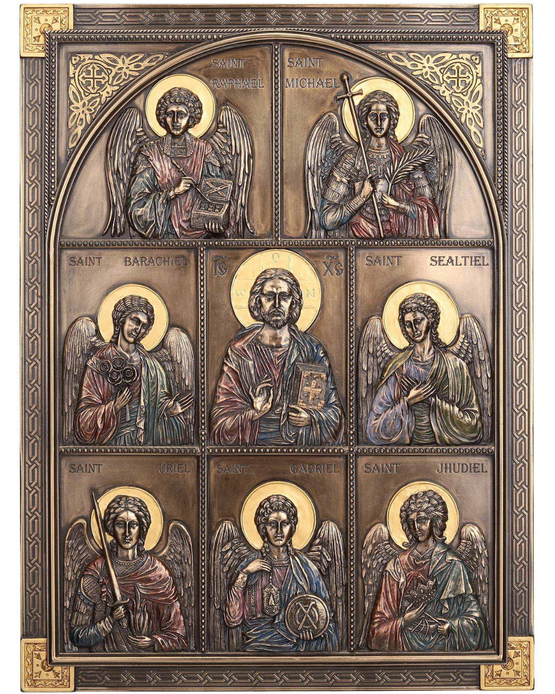 Jesus And The Seven Archangels Wall Plaque