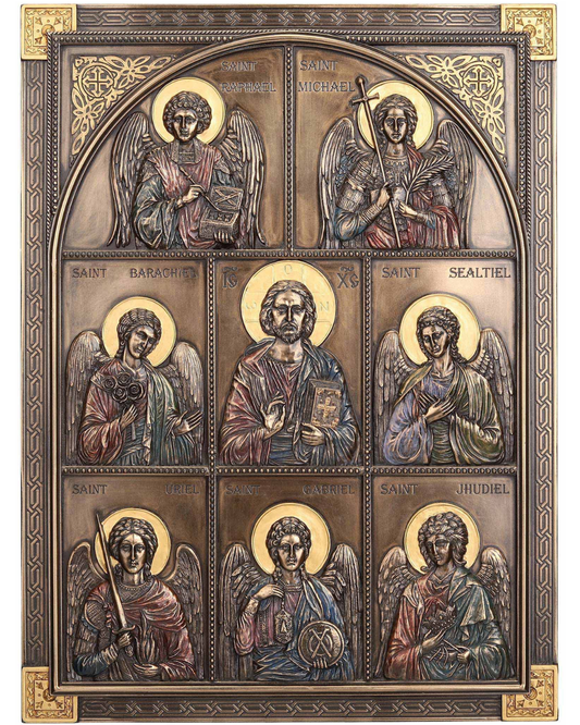 Jesus And The Seven Archangels Wall Plaque