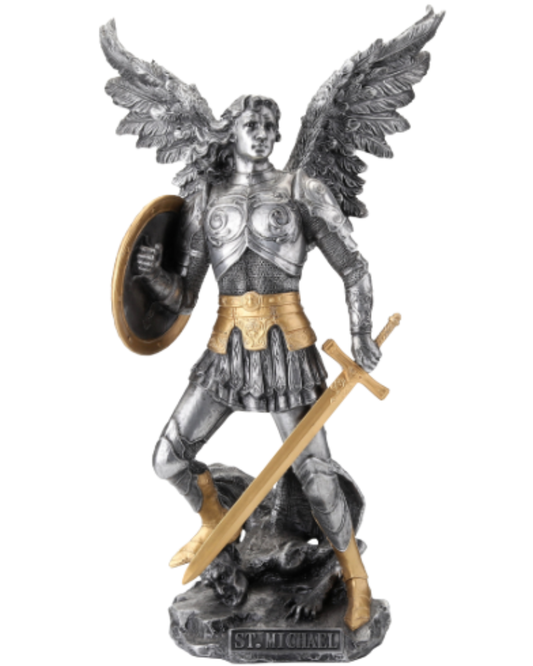 Archangel Saint Michael (Pewter and Gold)