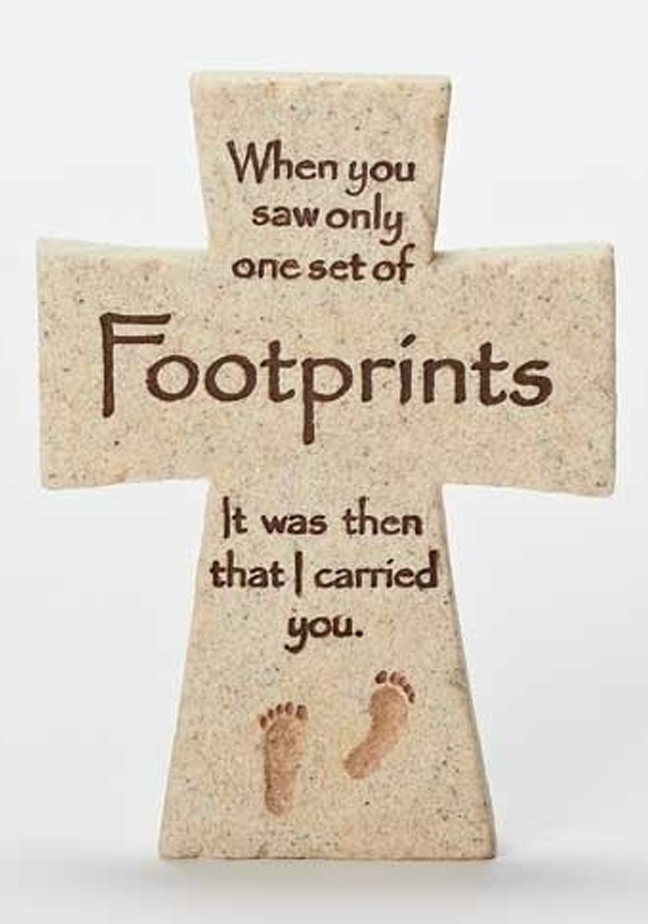 FOOTPRINTS CROSS W/ FAITHSTONE DISPLAYER