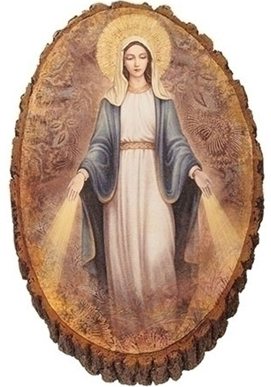 OUR LADY OF GRACE WOOD PLAQUE